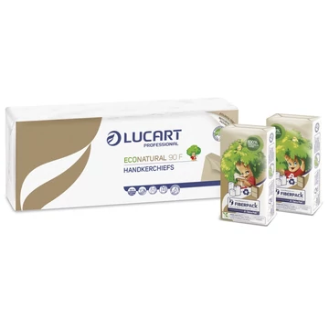Lucart Econatural 90F  4 rétegű 9 lapos papír zsebkendő 240 csomag/karton  843166