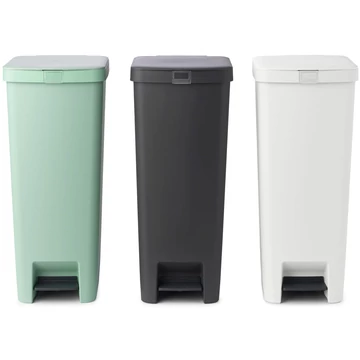 Brabantia StepUp szelektív hulladékgyűjtő szett, 3db pedálos szemetes, 40L - L méret, 91% újrahasznosított műanyag - SU40L-SET