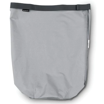 Brabantia Laundry Bin Bag tépőzáras szennyesgyűjtő csere zsák, henger formájú 60L kapacitású Laundry Bin szennyestartókhoz, mosógépben mosható, szürke - 102363