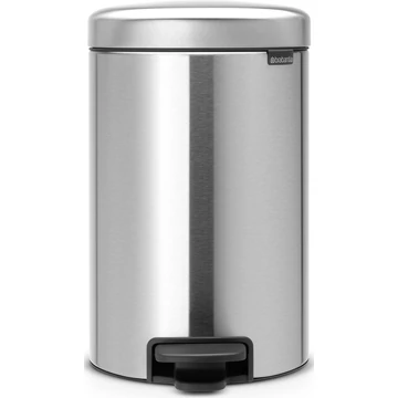 Brabantia NewIcon pedálos hulladékgyűjtő szagmentesen záródó Soft-Close fedél, műanyag tartály, 12L - X méret, r.m. acél, selyem ujjlenyomatmentes - 112041