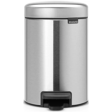 Brabantia NewIcon pedálos hulladékgyűjtő szagmentesen záródó Soft-Close fedél, műanyag tartály, 3L - V méret, r.m. acél, selyem ujjlenyomatmentes - 112164