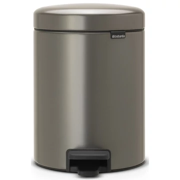 Brabantia NewIcon pedálos hulladékgyűjtő szagmentesen záródó Soft-Close fedél, műanyag tartály, 5L - W méret, acél, platinaszürke - 112683