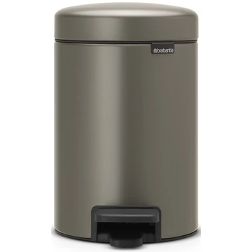 Brabantia NewIcon pedálos hulladékgyűjtő szagmentesen záródó Soft-Close fedél, műanyag tartály, 3L - V méret, acél, platinaszürke - 113246