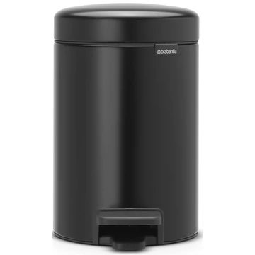 Brabantia NewIcon pedálos hulladékgyűjtő szagmentesen záródó Soft-Close fedél, műanyag tartály, 3L - V méret, acél, matt fekete - 113321
