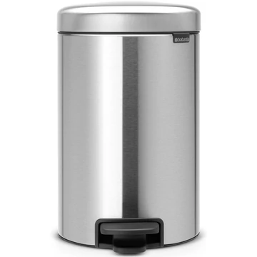 Brabantia NewIcon pedálos hulladékgyűjtő szagmentesen záródó Soft-Close fedél, műanyag tartály, 12L - X méret, r.m. acél, selyem - 113604