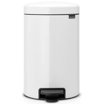 Brabantia NewIcon pedálos hulladékgyűjtő szagmentesen záródó Soft-Close fedél, acél belső tartály, 12L - X méret, acél, fehér - 113864