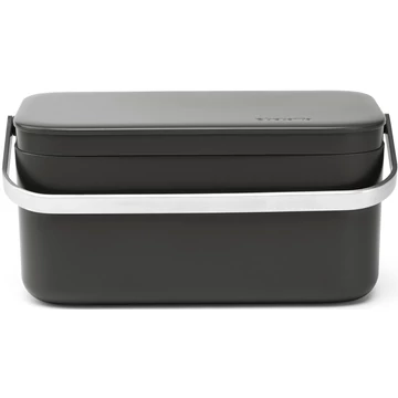 Brabantia Food Waste Caddy élelmiszerhulladék-gyűjtő 1800ml, ABS műanyag, r.m. acél fogantyú, sötétszürke - 117541