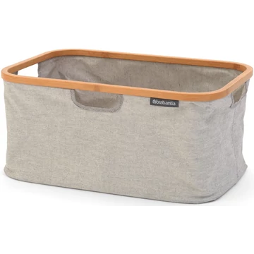 Brabantia Foldable Laundry Basket összehajtható szennyestartó kosár, bambusz peremmel, 40L kapacitás, szürke - 118180