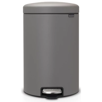 Brabantia NewIcon pedálos hulladékgyűjtő szagmentesen záródó Soft-Close fedél, műanyag tartály, 20L - Y méret, acél, betonszürke ásványi textúra - 119163