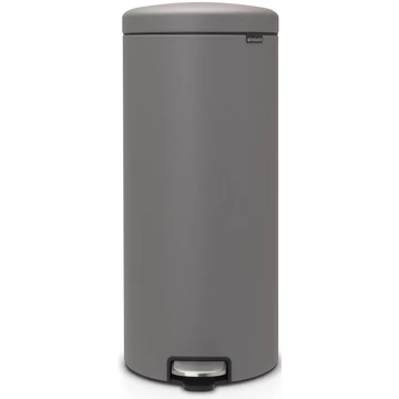 Brabantia NewIcon pedálos hulladékgyűjtő szagmentesen záródó Soft-Close fedél, műanyag tartály, 30L - G méret, acél, betonszürke ásványi textúra - 119187