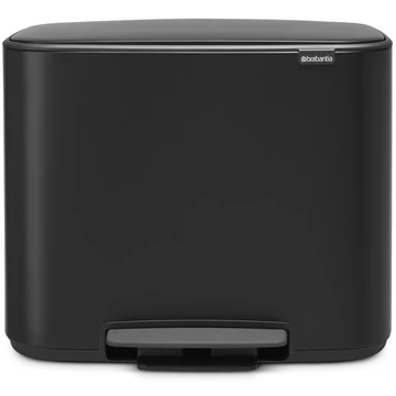 Brabantia Bo Pedal Bin pedálos szelektív hulladékgyűjtő szagmentesen záródó Soft-Close fedél, műanyag tartály, 11+23L - X+J méret, acél, matt fekete - 121227