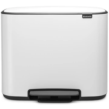 Brabantia Bo Pedal Bin pedálos hulladékgyűjtő szagmentesen záródó Soft-Close fedél, műanyag tartály, 36L - R méret, acél, fehér - 121388