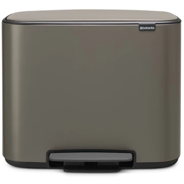 Brabantia Bo Pedal Bin pedálos hulladékgyűjtő szagmentesen záródó Soft-Close fedél, műanyag tartály, 36L - R méret, acél, platinaszürke - 121449