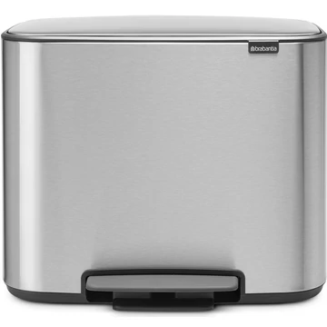 Brabantia Bo Pedal Bin pedálos hulladékgyűjtő szagmentesen záródó Soft-Close fedél, műanyag tartály, 36L - R méret, r.m. acél, selyem ujjlenyomatmentes - 121487