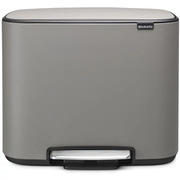 Brabantia Bo Pedal Bin pedálos hulladékgyűjtő szagmentesen záródó Soft-Close fedél, műanyag tartály, 36L - R méret, acél, betonszürke ásványi textúra - 121647