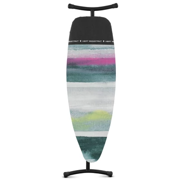 Brabantia Heat-Resistant Parking Zone vasalódeszka 1350x450mm - D méret, hőálló pihentető zóna, ülve vasaláshoz, D=35mm fekete váz, reggeli szellő huzat - 124747