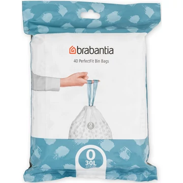 Brabantia PerfectFit szemeteszsák, O méret, 30L, visszazárható adagoló csomag, 40 zsák/csomag