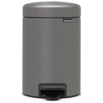 Brabantia NewIcon pedálos hulladékgyűjtő szagmentesen záródó Soft-Close fedél, műanyag tartály, 3L - V méret, acél, betonszürke ásványi textúra - 126260