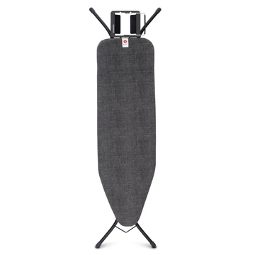 Brabantia Steam Iron Rest vasalódeszka 1240x380mm - B méret, kinyitható vasalótámasszal, D=22mm fekete váz, farmer fekete huzat - 134302