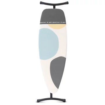 Brabantia Heat-Resistant Parking Zone vasalódeszka 1350x450mm - D méret, hőálló pihentető zóna, ülve vasaláshoz, D=35mm fekete váz, tavaszi buborékok huzat - 134784