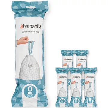 Brabantia PerfectFit szemeteszsák, O méret, 30L, Multipack 120 zsák, 6 tekercs, 20 zsák/tekercs