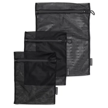 Brabantia Wash Bag, 3 db-os mosózsák készlet, 2 db kisméretű 330x250mm és 1db nagyméretű 450x330mm cipzáras zsák, fekete - 149566