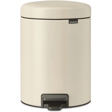 Brabantia NewIcon pedálos hulladékgyűjtő szagmentesen záródó Soft-Close fedél, műanyag tartály, 5L - W méret, acél, világos bézs - 149900