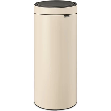 Brabantia Touch Bin New Soft-Touch nyomófedeles hulladékgyűjtő belső tartállyal, kerek, 30L - G méret, acél, világos bézs - 149986