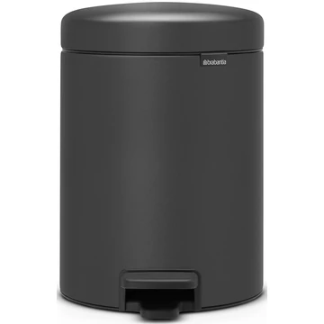 Brabantia NewIcon pedálos hulladékgyűjtő szagmentesen záródó Soft-Close fedél, műanyag tartály, 5L - W méret, acél, határtalan szürke ásványi textúra - 200489
