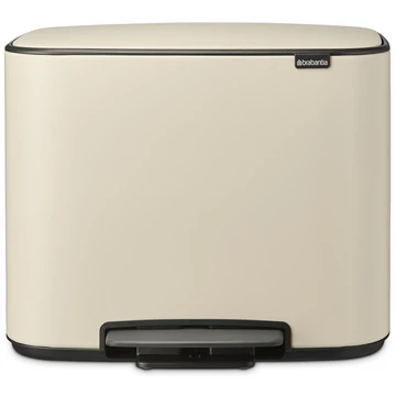 Brabantia Bo Pedal Bin pedálos szelektív hulladékgyűjtő szagmentesen záródó Soft-Close fedél, műanyag tartály, 11+23L - X+J méret, acél, világos bézs - 202247