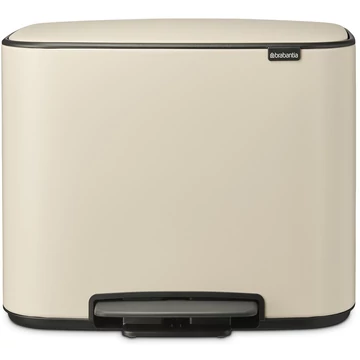 Brabantia Bo Pedal Bin pedálos szelektív hulladékgyűjtő szagmentesen záródó Soft-Close fedél, műanyag tartály, 3x11L - X méret, acél, világos bézs - 202346