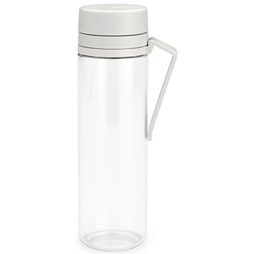 Brabantia Make - Take Water Bottle with Strainer vizespalack 500 ml, szűrőbetéttel gyümölcsök számára, fogantyúval, szivárgásmentes, műanyag, átlátszó/világosszürke - 202421