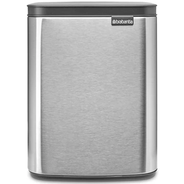 Brabantia Bo Waste Bin hulladékgyűjtő felnyitható, Soft-Close fedéllel, fali/álló, műanyag tartály, 7L - B méret, r.m. acél, selyem ujjlenyomatmentes - 222962