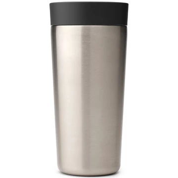 Brabantia Make-Take Insulated Flask duplafalú termoszbögre 360ml, hideg és meleg italok számára, szivárgásmentes, snap lid fedél, r.m. acél, sötétszürke - 228681
