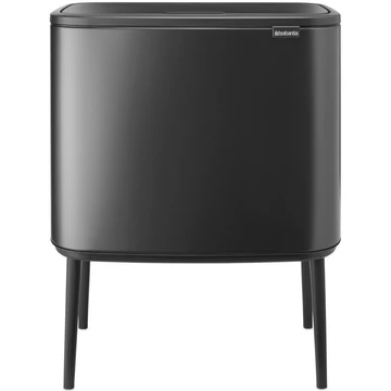 Brabantia Bo Touch Bin nyomófedeles szelektív hulladékgyűjtő, magasított, lábakon álló, műanyag tartály, 3x11L - X méret, acél, magabiztos szürke - 233586