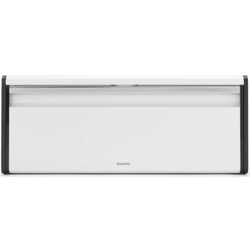 Brabantia Fall Front kenyértartó lehajtható ajtóval, mágneses zárral, sík tetővel, szögletes, 465mm széles, acél, fehér - 236785