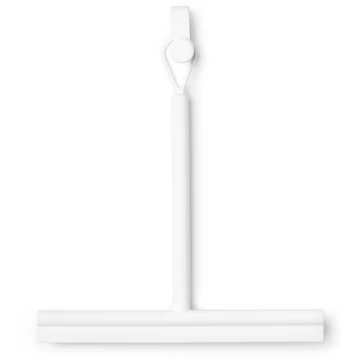 Brabantia ReNew Shower Squeegee 240mm vízlehúzó zuhanyzóba függeszthető akasztóval, 1. oldal vízlehúzó, 2. oldal kefés fej, csúszásmentes, szilikon, fehér - 280184