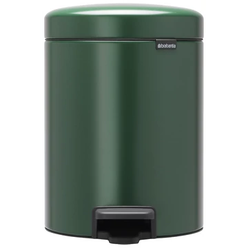 Brabantia NewIcon pedálos hulladékgyűjtő szagmentesen záródó Soft-Close fedél, műanyag tartály, 5L - W méret, acél, fenyőzöld - 304026