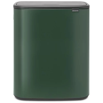 Brabantia Bo Touch Bin nyomófedeles hulladékgyűjtő XXL, padlón álló, műanyag tartály, 2x30L - O méret, acél, fenyőzöld - 304224
