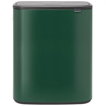Brabantia Bo Touch Bin nyomófedeles hulladékgyűjtő XXL, padlón álló, műanyag tartály, 60L - M méret, acél, fenyőzöld - 304248