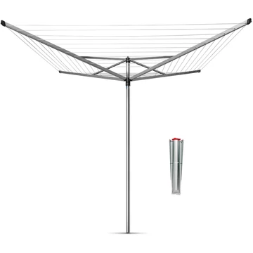 Brabantia Rotary Topspinner kerti ruhaszárító 60m, UV-álló, forgatható, D=45mm, rögzítése földbe szúrható fém konzollal, metál szürke - 310867