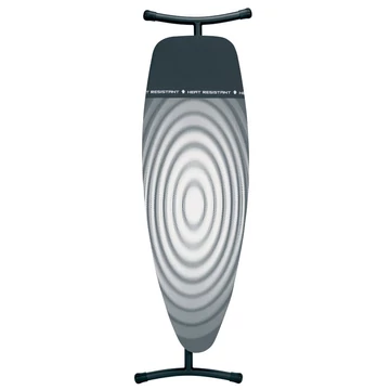 Brabantia Heat-Resistant Parking Zone vasalódeszka 1350x450mm - D méret, hőálló pihentető zóna, ülve vasaláshoz, D=35mm fekete váz, titán ovális huzat - 345647
