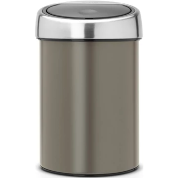 Brabantia Touch Bin fali/álló nyomófedeles hulladékgyűjtő XXS, 3L - A méret, acél platinaszürke test, r.m. acél selyem fedő - 364464