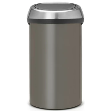 Brabantia Touch Bin nyomófedeles hulladékgyűjtő XXL, 60L - H méret, platinaszürke acél test, selyem ujjlenyomatmentes fedő - 402463