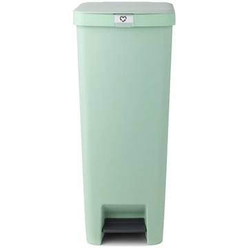 Brabantia StepUp pedálos kuka hulladéktípus jelölő ablakkal, lecsapódásgátló fedél, 40L - L méret, 91% újrahasznosított műanyag, jáde zöld - 800108