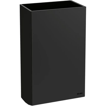 DELABIE fali hulladékgyűjtő fedő nélkül, SLIM kialakítás, 20L, r.m. acél, matt fekete