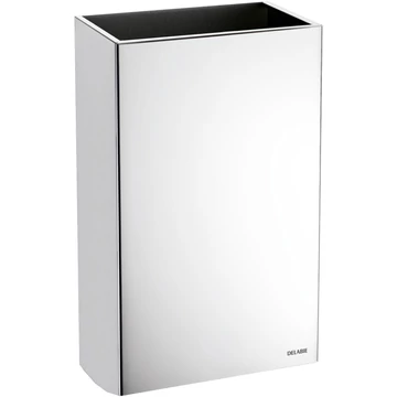 DELABIE fali hulladékgyűjtő fedő nélkül, SLIM kialakítás, 20L, r.m. acél, fényes