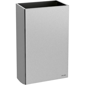 DELABIE fali hulladékgyűjtő fedő nélkül, SLIM kialakítás, 20L, r.m. acél, selyem