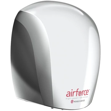 J48-970 WORLD DRYER AIRFORCE antibakteriális kézszárító, alumínium, fényes, 1100 W, 12 mp, 83 dB