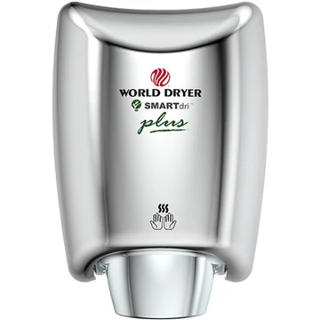 WORLD DRYER SMARTdri Plus okos kézszárító, állítható sebesség és fűtőszál, 400-1200W, 10mp, r.m. acél fényes, K48-972P2